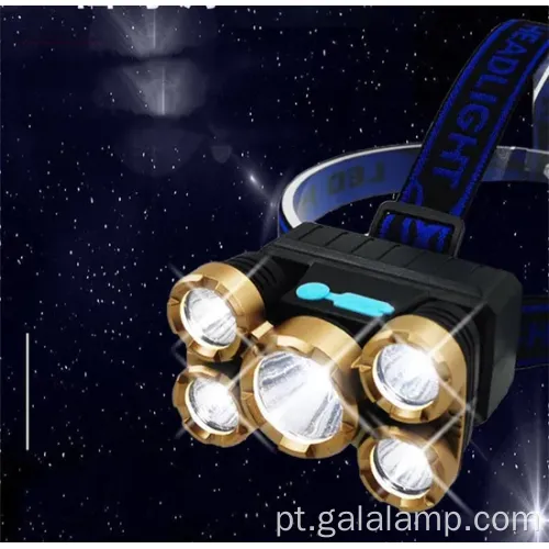 Farol versátil USB recarregável para acampar e pescar